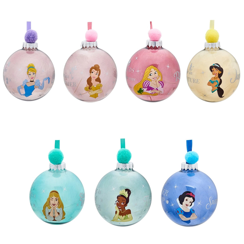 Coffret 7 Boules de Noël Princesses Disney
