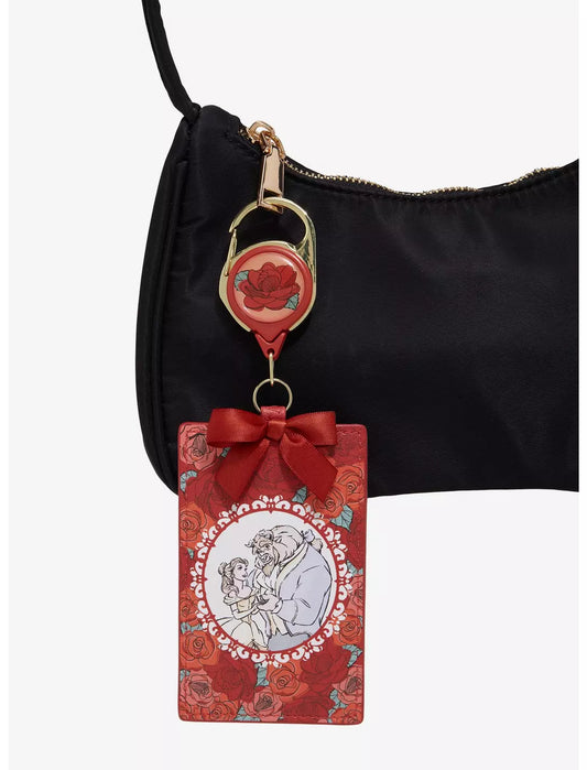 Disney Beauty and the Beast Belle & Beast Roses Retractable Lanyard