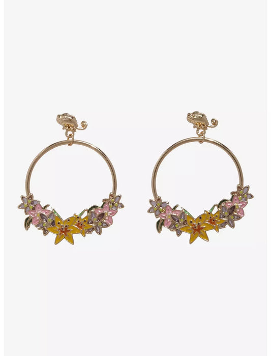 Boucles d'oreilles créoles florales Raiponce