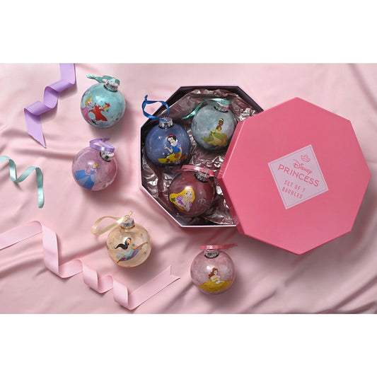 Coffret 7 Boules de Noël Princesses Disney