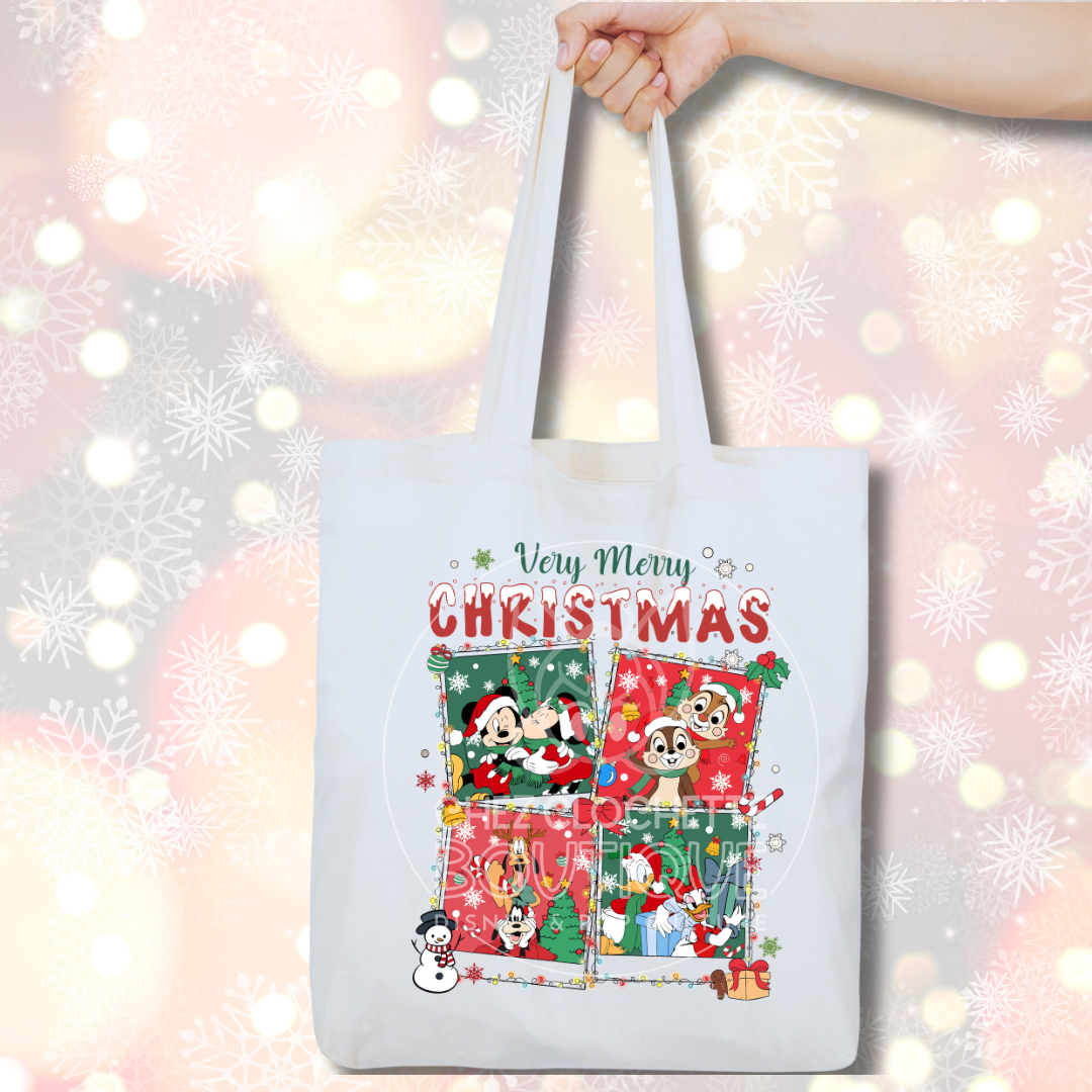 Disney - Tote Bag Mickey et ses amis de Noël