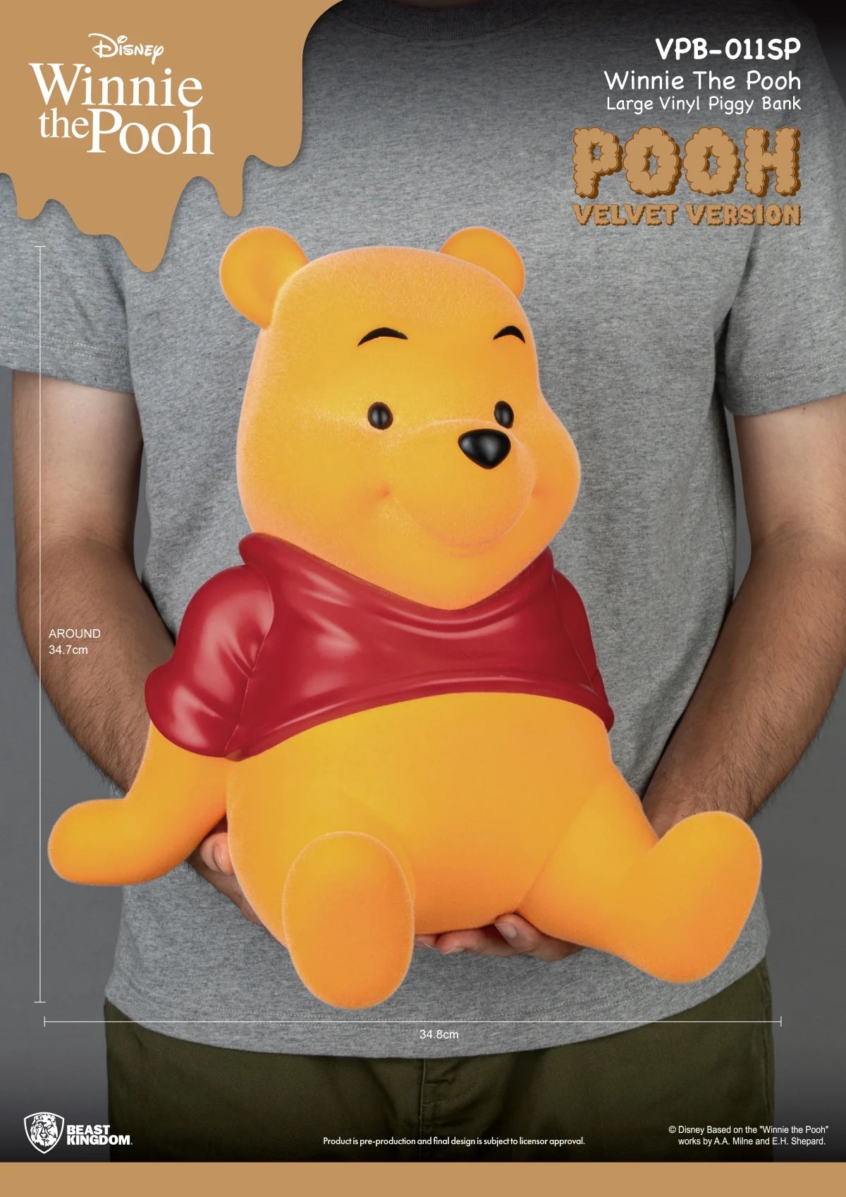 WINNIE THE POOH - Winnie "Velvet Version" - Piggy bank 34cm