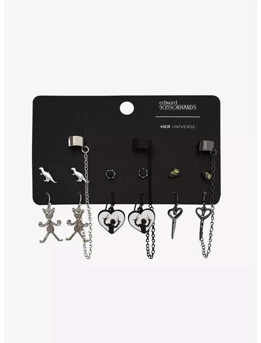 Ensemble de boucles d'oreilles puces et manchettes Edward aux mains d'argent