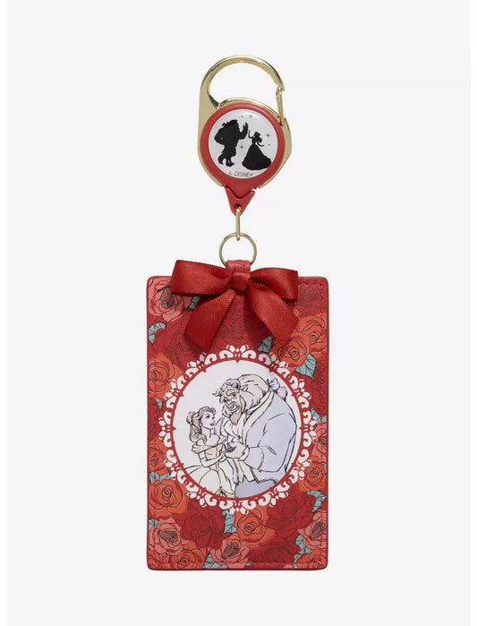 Disney Beauty and the Beast Belle & Beast Roses Retractable Lanyard