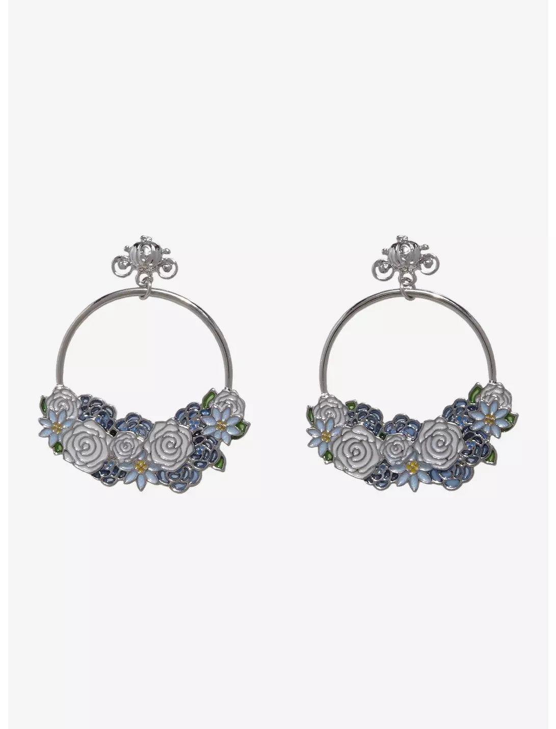 Boucles d'oreilles créoles florales Cendrillon