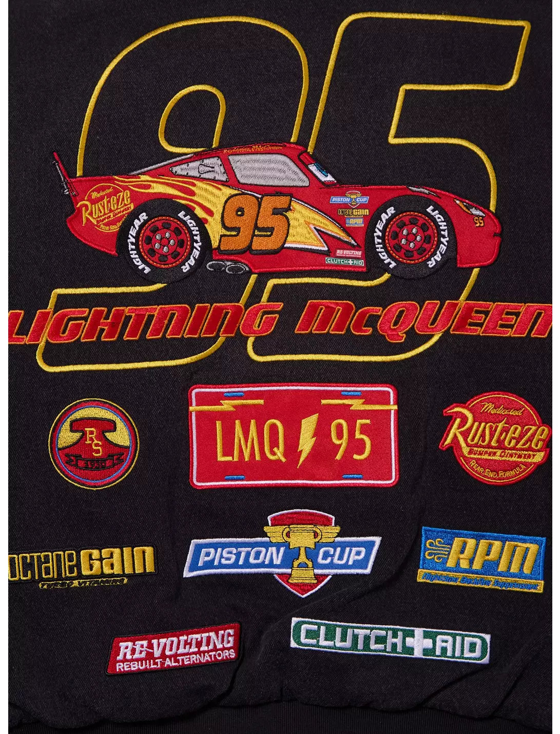 Veste de motard en jean courte pour femme Disney Pixar Cars Flash McQueen