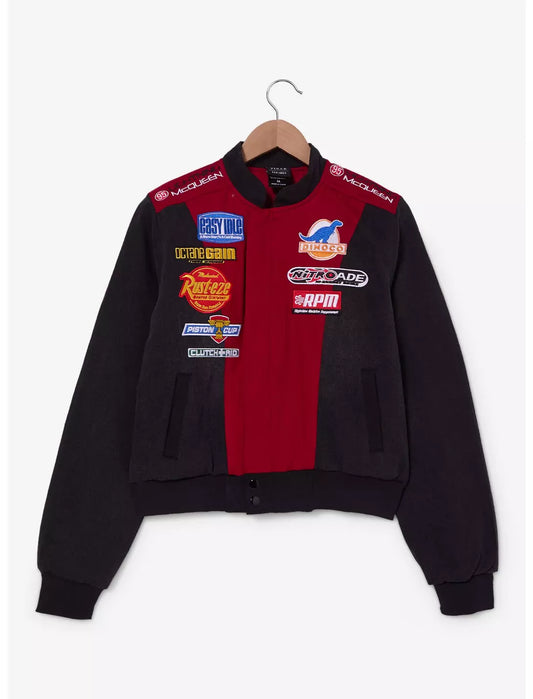 Veste de motard en jean courte pour femme Disney Pixar Cars Flash McQueen