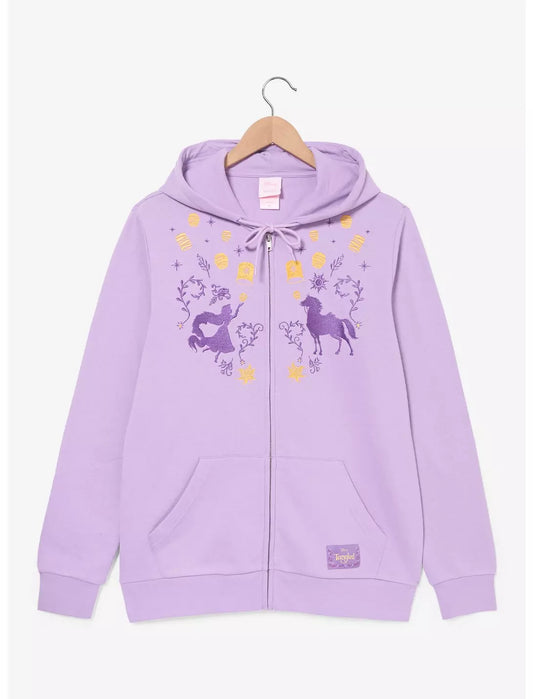 Hoodies zip Raiponce et Max silhouettes