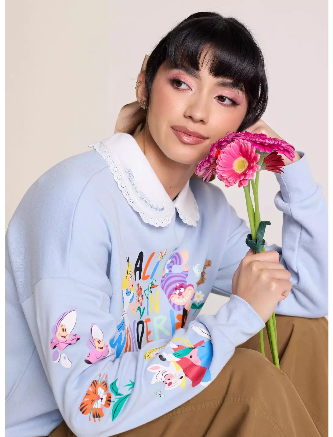 Sweat-shirt à col Alice au Pays des Merveilles