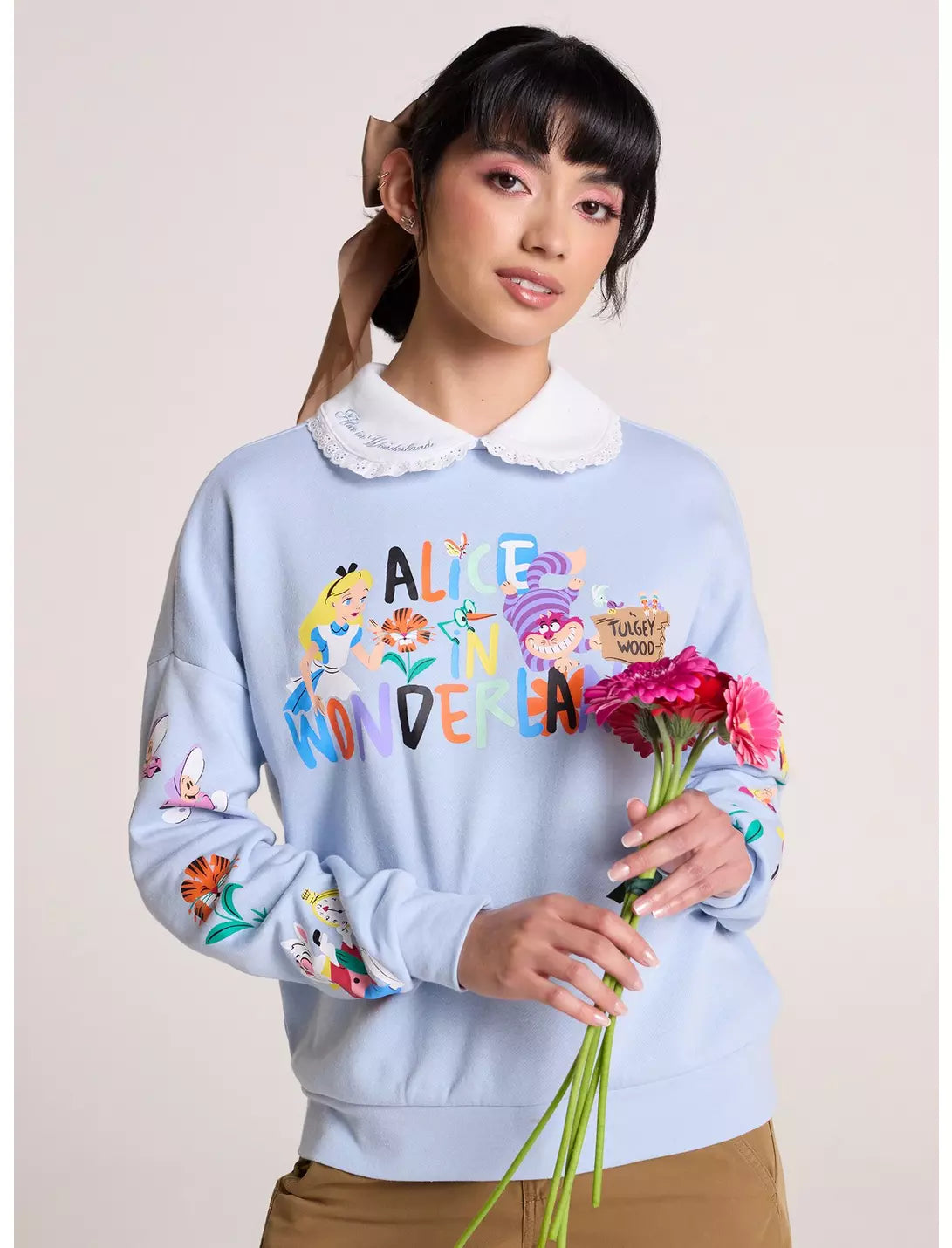 Sweat-shirt à col Alice au Pays des Merveilles
