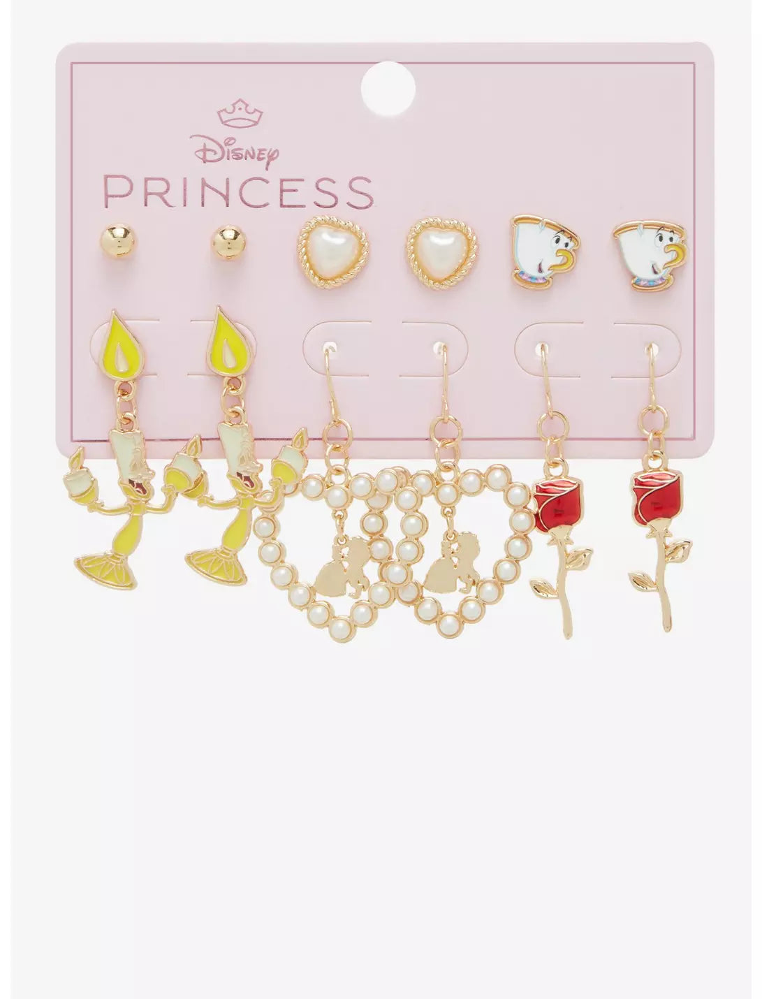Set de boucles d'oreilles La Belle et le Bête