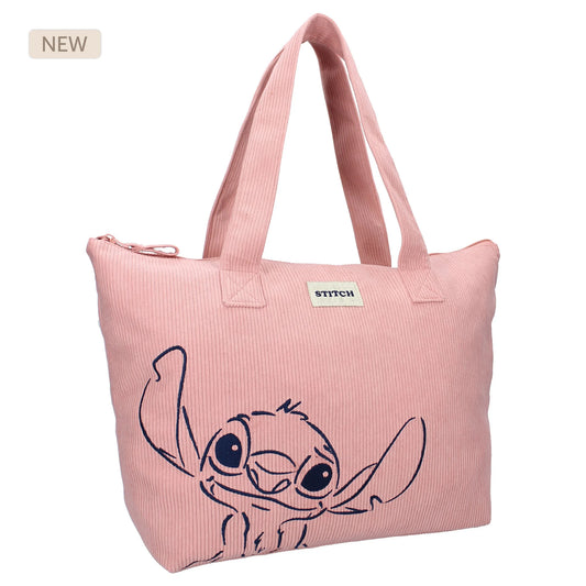 Disney - Sac cabas Stitch Velours Rose