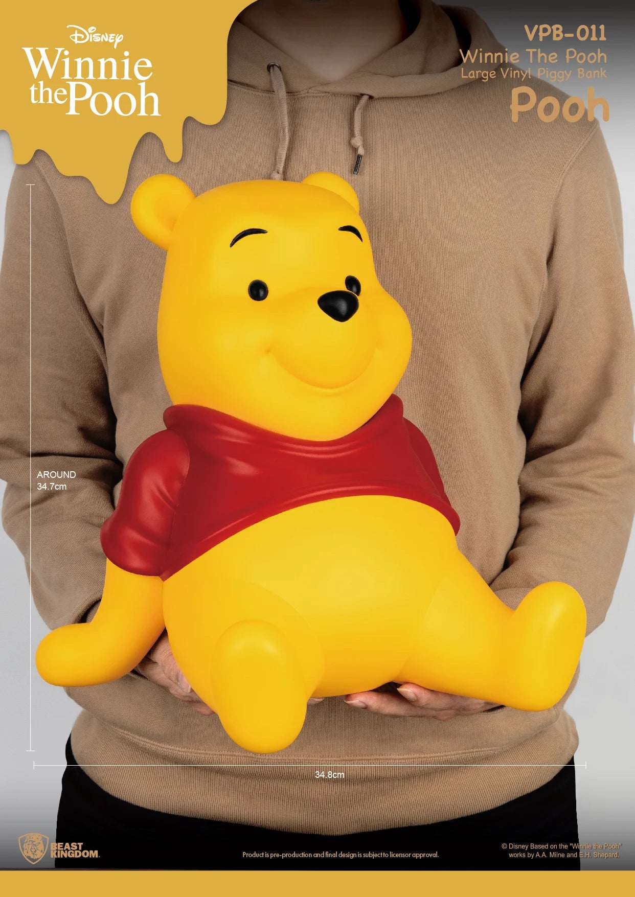 WINNIE THE POOH Winnie Piggy bank 34cm Figurines Large Beast Kingdom figurine Chez Clochette Boutique