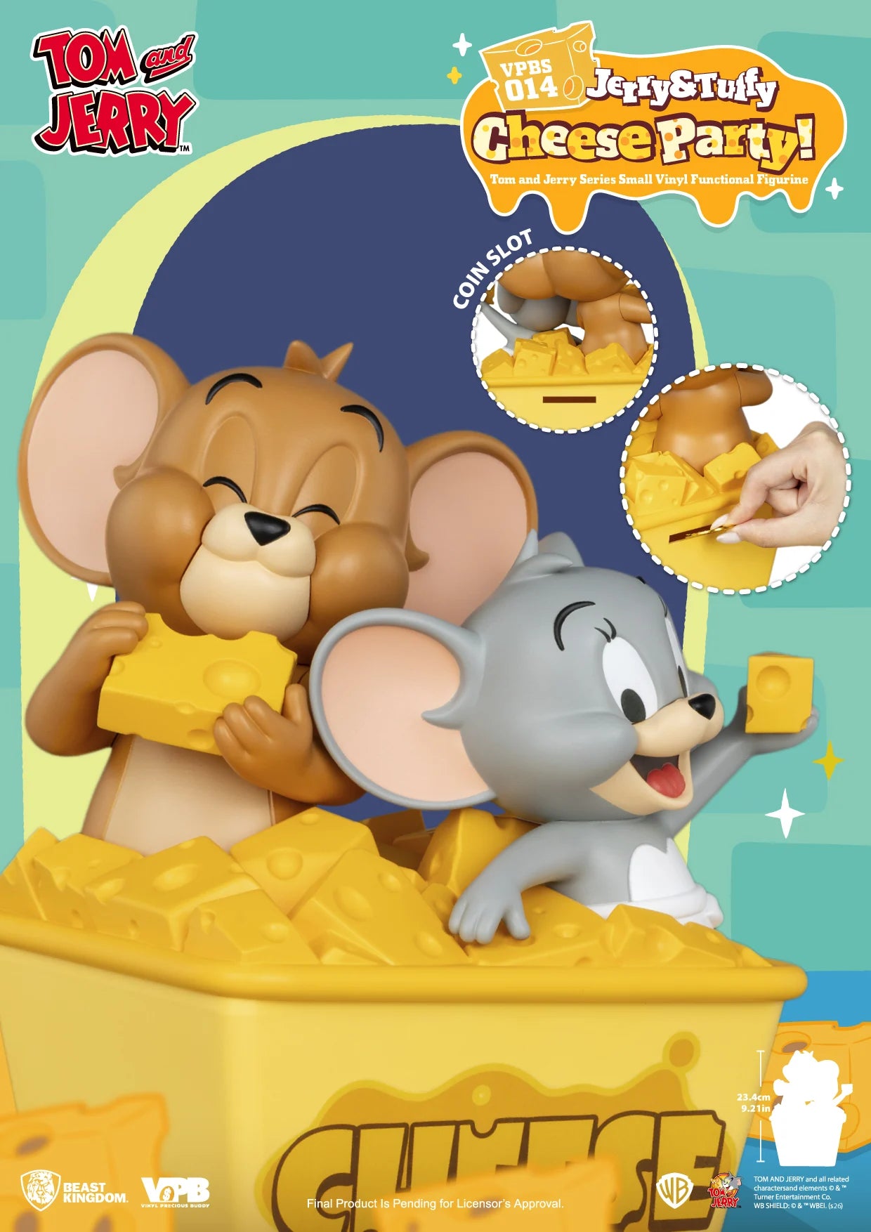 TOM & JERRY - "Jerry & Tuffy Cheese Party" - Tirelire 23.4cm - Précommande Août 2026