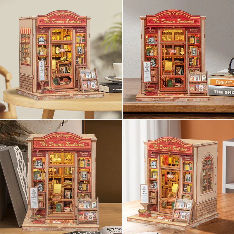 MINIATURE HOUSE - DIY - La Librairie Drama - 253pc + Eclairage LED