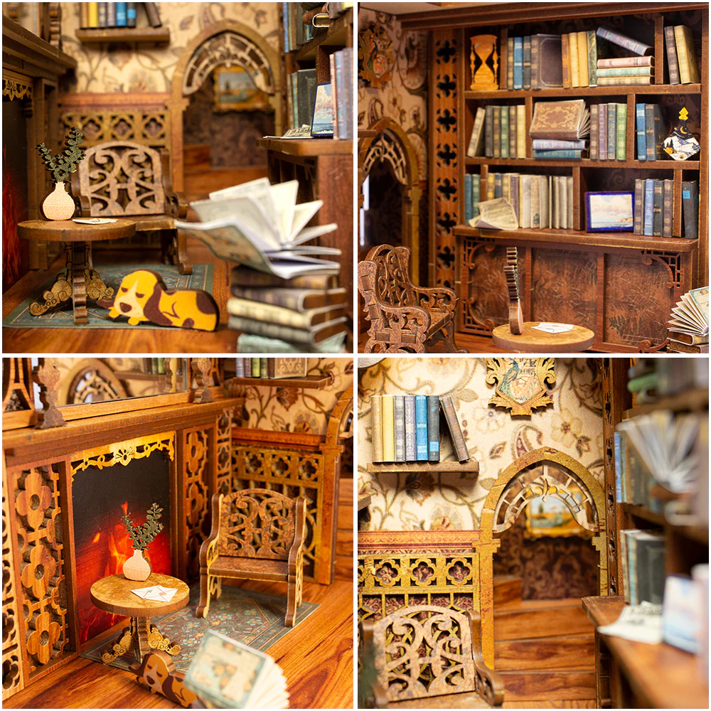 BOOK NOOK KIT - DIY - La Librairie Eternelle - 172pc + Eclairage LED