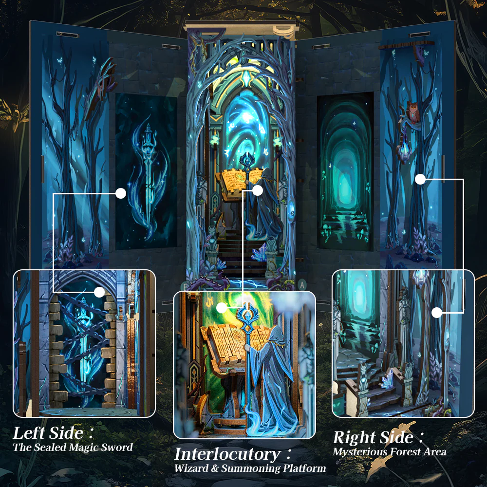 BOOK NOOK KIT - DIY - La Porte des Merveilles - 107pc + Eclairage LED