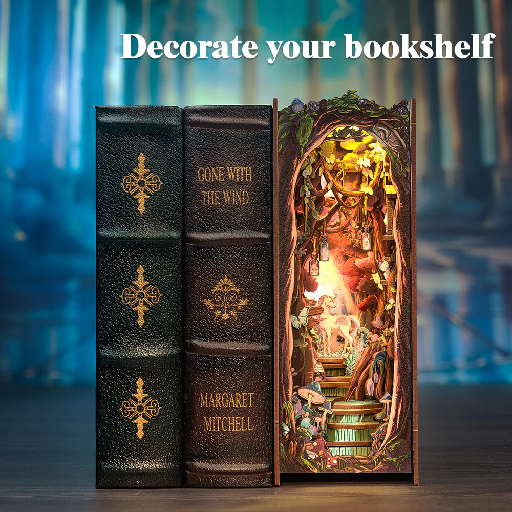 BOOK NOOK KIT - DIY - La Grâce de la Forêt - 89pc + Eclairage LED