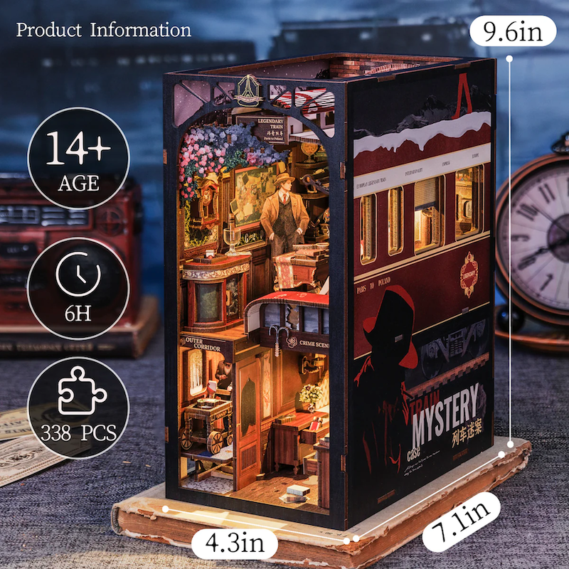 BOOK NOOK KIT - DIY - Le Train Mystère - 338pc + Eclairage LED
