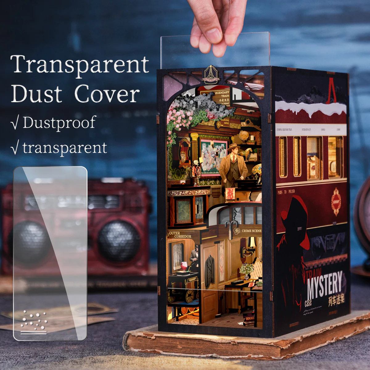 BOOK NOOK KIT - DIY - Le Train Mystère - 338pc + Eclairage LED