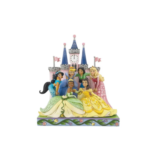 Figurine Les princesses devant le château Disney traditions 6013075