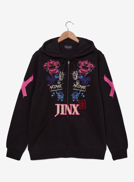Hoodies zip Arcane Jinx Icons Embroidered - Janvier 2026