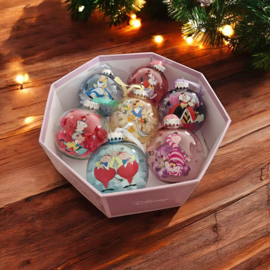 Coffret 7 Boules de Noël Alice au Pays des Merveilles