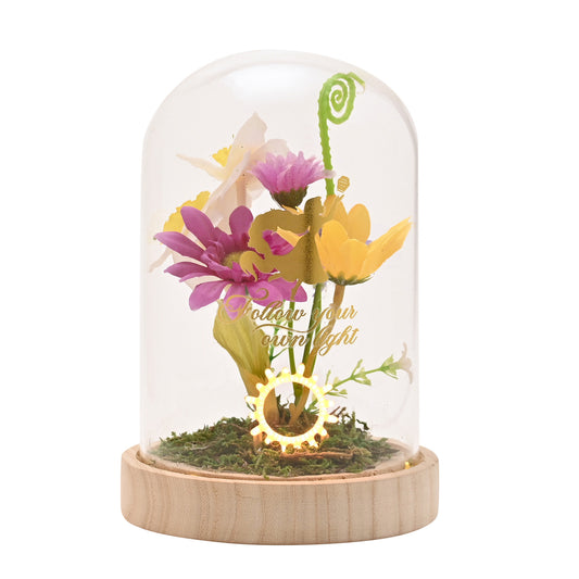 DISNEY - Raiponce - Cloche Lumineuse  Fleurs séchées
