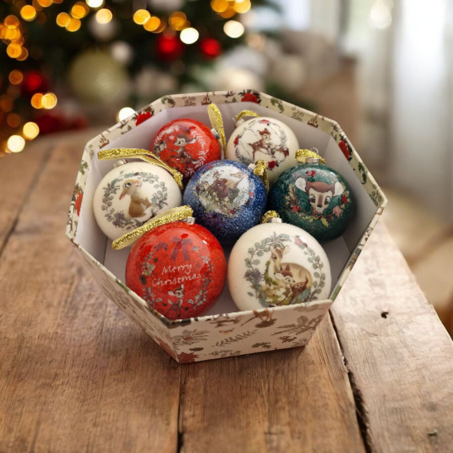 Coffret 7 Boules de Noël Bambi