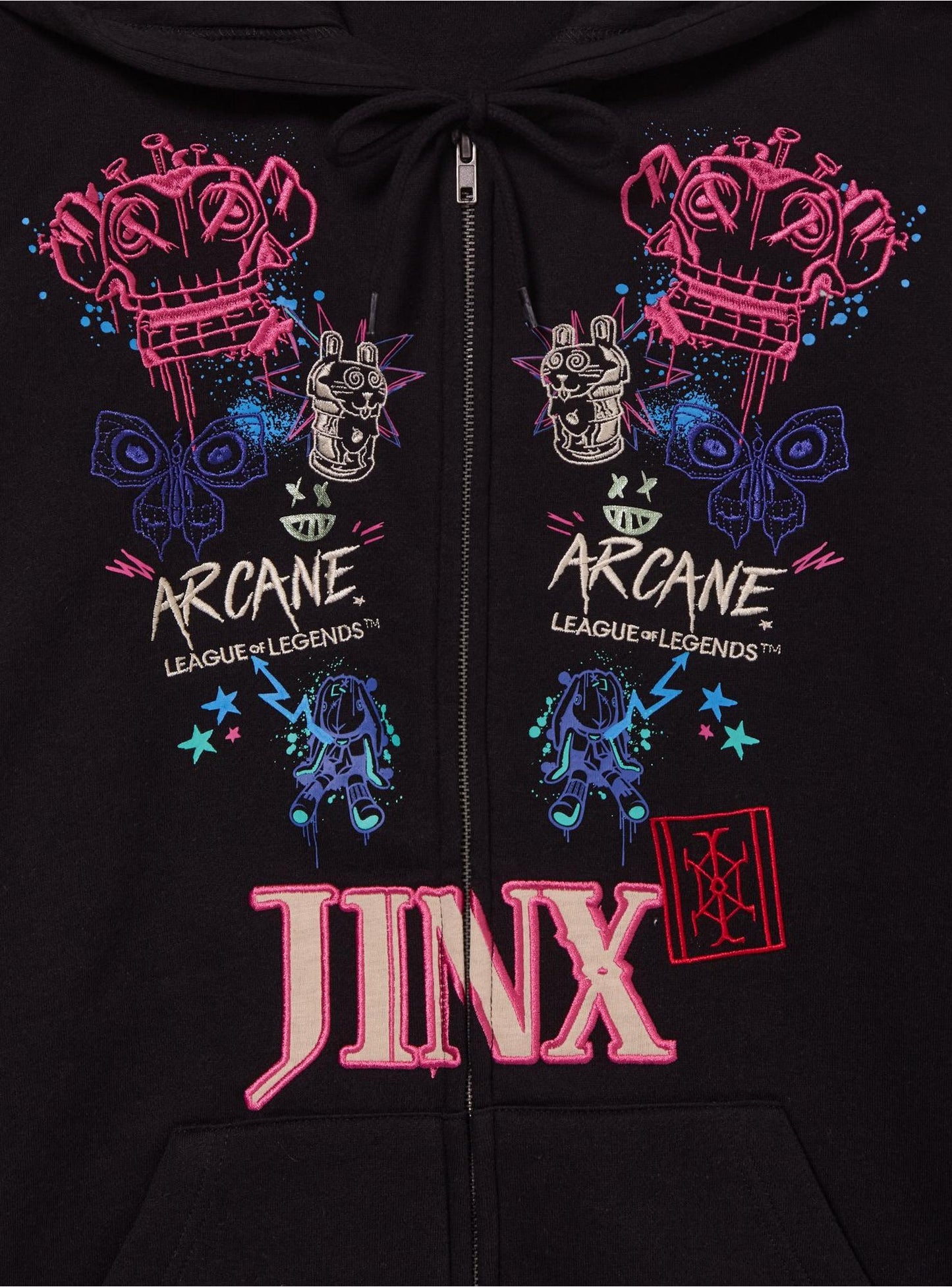 Hoodies zip Arcane Jinx Icons Embroidered - Janvier 2026