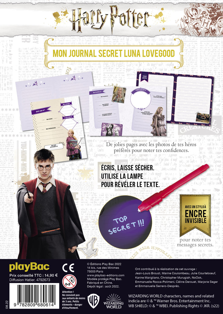 Harry Potter - Journal secret Luna à encre invisible